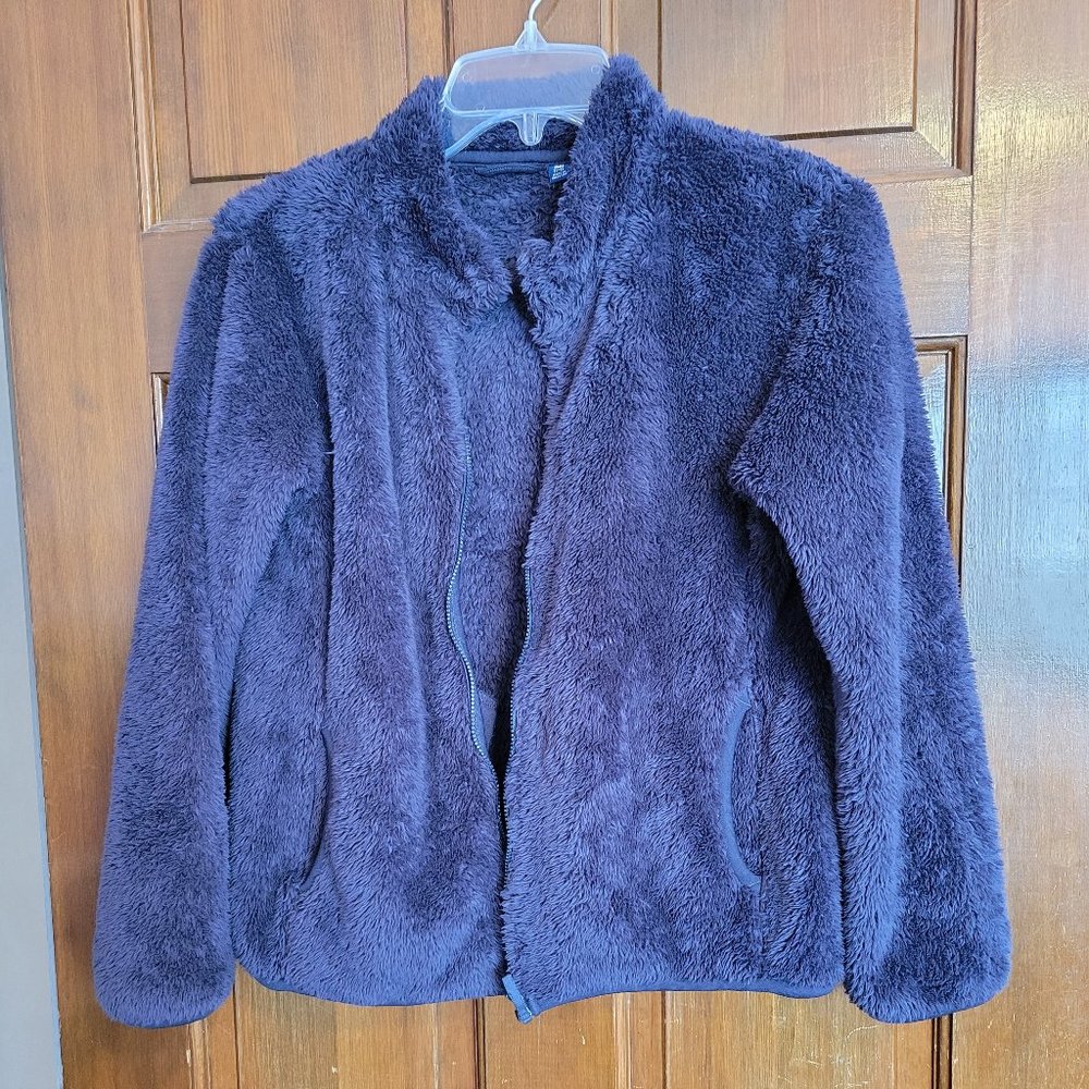 UNIQLO Fuzzy Navy Jacket (Size 11-12)